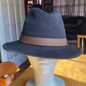 Black Dorfman Pacific co cotton Homburg style hat